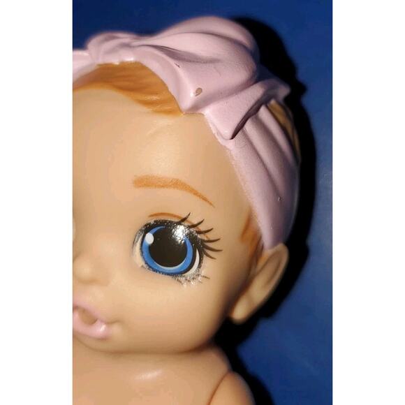 4 Inch Zapf Creations Baby Surprise Pink Bow Blue Eyes Diaper Collectible - Picture 9 of 10